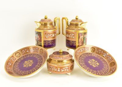 Lot 369 - VIENNA PORCELAIN; a five-piece part Cabaret...