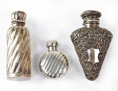 Lot 721 - Three 19th century hallmarked silver scent...