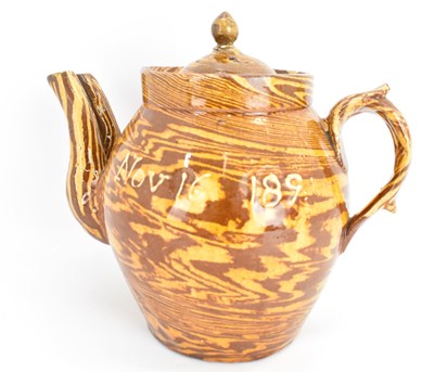 Lot 329 - A Victorian novelty two-spout teapot, with...