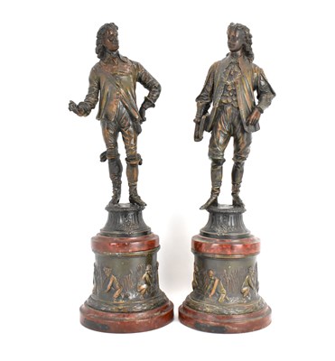 Lot 380 - Two bronzed figures of scholars and gentlemen,...