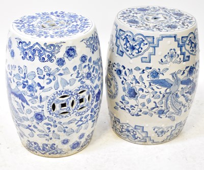 Lot 230 - Two Chinese blue and white ceramic garden...