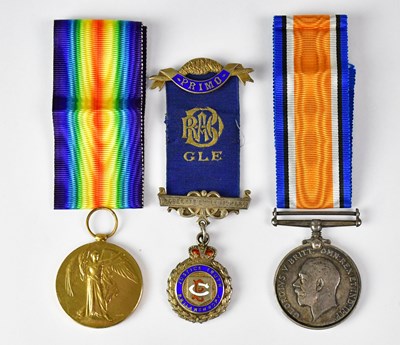 Lot 425 - A pair of WWI medals, the War and Victory...