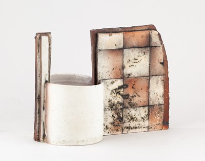 Lot 406 - JOHN HIGGINS (born 1947); a small high fired...