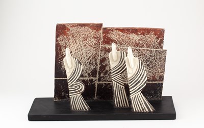 Lot 343 - JOHN MALTBY (1936-2020); 'Three Figures and a...