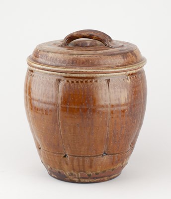 Lot 445 - MIKE DODD (born 1943); a stoneware jar and...