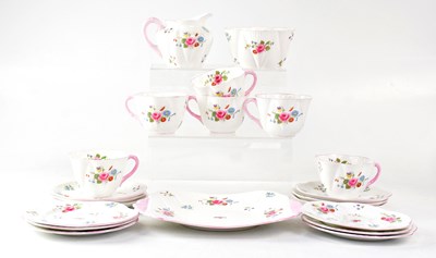 Lot 365 - SHELLEY; a part tea service in the 'Dainty'...