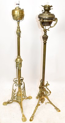 Lot 212 - Two 19th century adjustable standard lamps,...