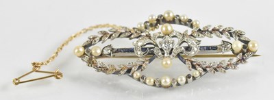 Lot 712 - An Edwardian yellow and white metal diamond,...