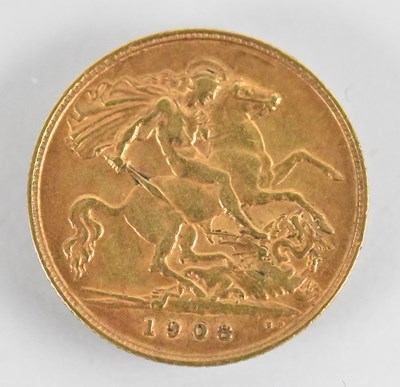 Lot 887 - An Edward VII 1908 half sovereign.