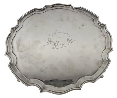 Lot 618 - MAPPIN & WEBB LTD; a hallmarked silver salver,...