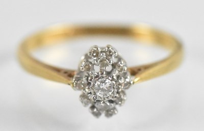 Lot 739 - An 18ct yellow gold and platinum diamond set...