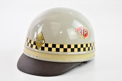 Lot 1070 - A vintage Renault metal motor racing helmet.