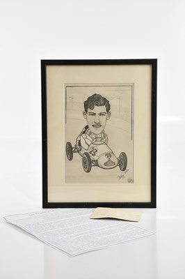 Lot 1033 - FORMULA ONE (F1) INTEREST; a pencil drawing of...