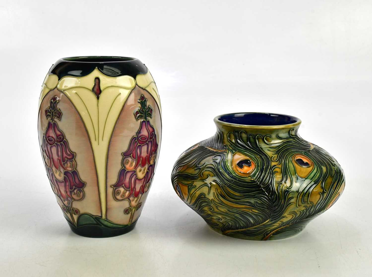 Lot 2257 - RACHEL BISHOP FOR MOORCROFT; a squat vase...