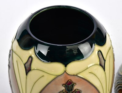 Lot 2257 - RACHEL BISHOP FOR MOORCROFT; a squat vase...
