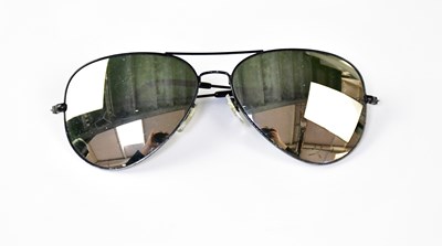 Lot 473 - RAY-BAN; a pair of black framed aviator...