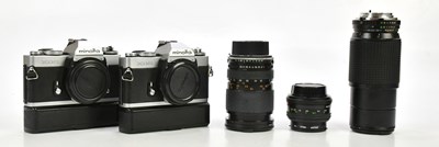 Lot 469 - MINOLTA; two Minolta XD5 35mm film cameras,...