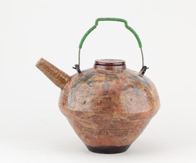 Lot 29 - ANDREW CHAMBERS; a large stoneware teapot with...