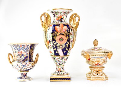 Lot 340 - CROWN DERBY; three pieces of early 19th...