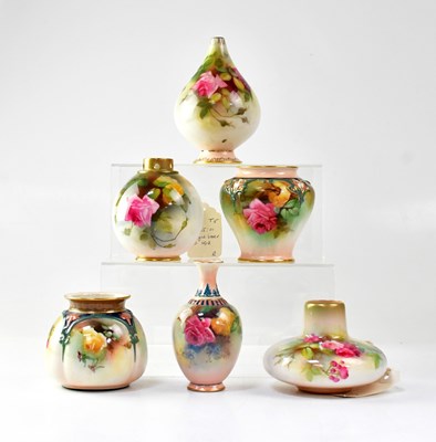 Lot 354 - ROYAL WORCESTER; six vases and pots, all...