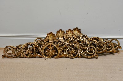 Lot 1234 - Five carved gilt wood frieze pieces, with...