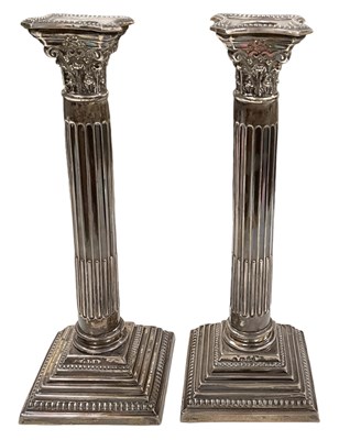 Lot 627 - A pair of George V hallmarked silver...