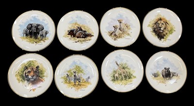 Lot 468 - DAVID SHEPHERD; a set of eight Wedgwood...