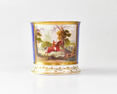 Lot 347 - A 19th century porcelain mug with painted...