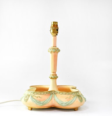 Lot 351 - ROYAL WORCESTER; a blush ware lamp with...