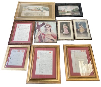 Lot 189 - Four framed and glazed indentures, three...