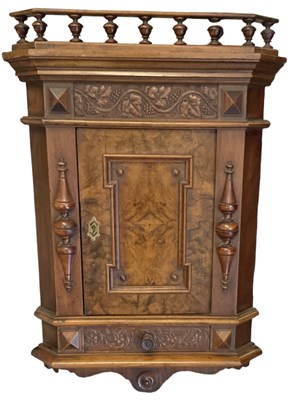 Lot 60 - A late 19th century walnut wall mounted corner...