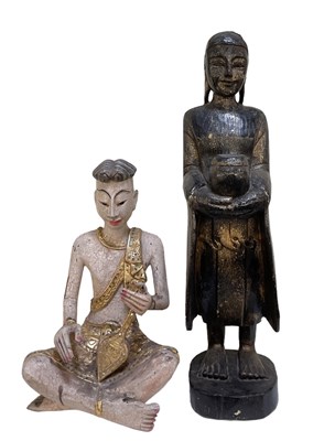 Lot 531 - Two decorative Thai wooden carvings, height...