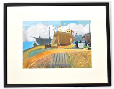 Lot 575 - COLIN FIFIELD (1940-2022); two acrylics on...