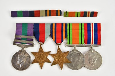 Lot 1276 - Five WWII medals including George VI Campaign...