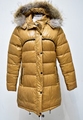 Lot 905 - MONTCLER; a tan quilted lady's jacket with...