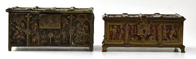 Lot 387 - Two 18th century German bronze miniature...