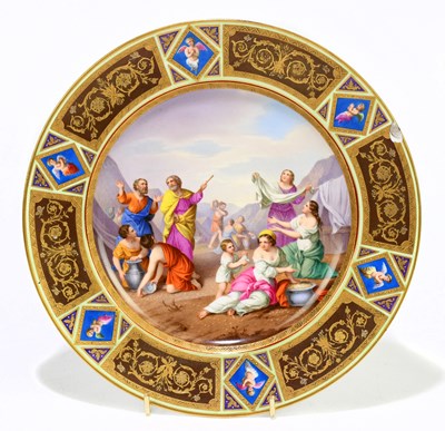 Lot 591 - VIENNA; a 19th century hand painted plate...