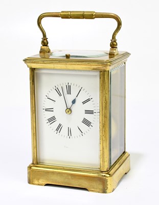 Lot 2611 - A 19th century French brass cased repeating...