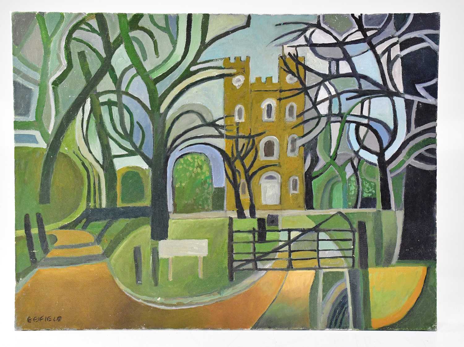 Lot 599 - COLIN FIFIELD (1940-2022); oil on board