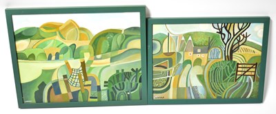 Lot 578 - COLIN FIFIELD (1940-2022); two acrylics on...