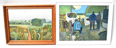 Lot 582 - COLIN FIFIELD (1940-2022); two acrylics on...