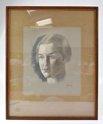 Lot 512 - JACOB KRAMER (1892-1962); pastel, portrait...