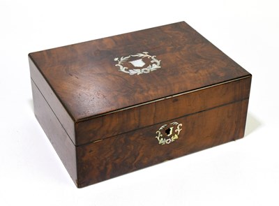 Lot 61 - A Victorian burr walnut sewing box of...