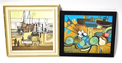 Lot 577 - COLIN FIFIELD (1940-2022); two acrylics on...