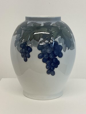 Lot 224 - ROYAL COPENHAGEN; a large ovoid vase painted...