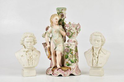 Lot 816 - ROBINSON & LEADBEATER; two Parian ware busts, '...