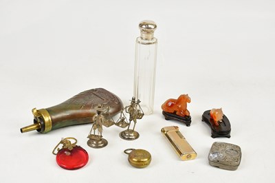 Lot 1444 - A Victorian copper powder flask with embossed...