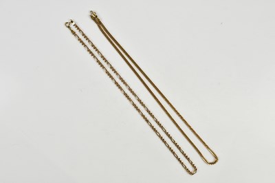 Lot 237 - A 9ct yellow gold flat link necklace, length...