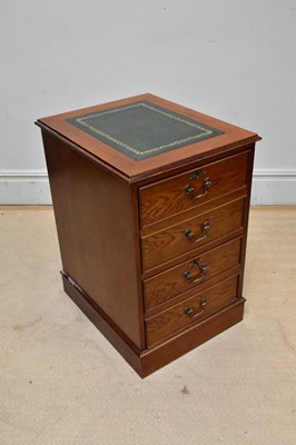 Lot 1198 - A reproduction oak effect two drawer filing...