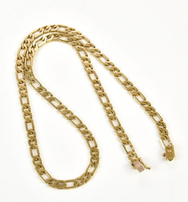 Lot 222 - A 9ct yellow gold flat link chain...